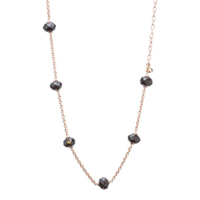 Ted Baker Rose Gold Crystal Bead Long Chain Necklace