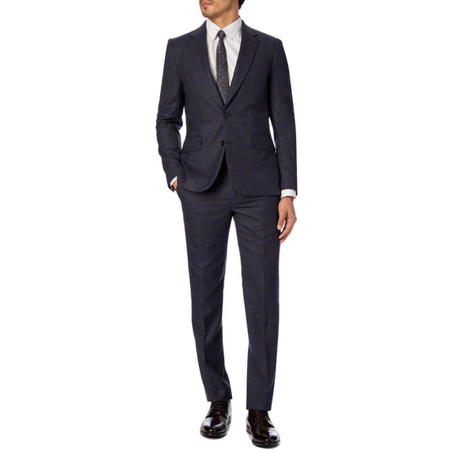 PAUL SMITH Navy/Grey Check Soho Wool Suit