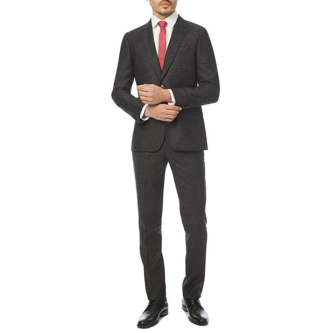 PAUL SMITH Charcoal Speckled Soho Wool/Silk Blend Suit