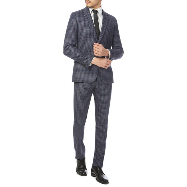 PAUL SMITH Blue Check Soho Wool Suit