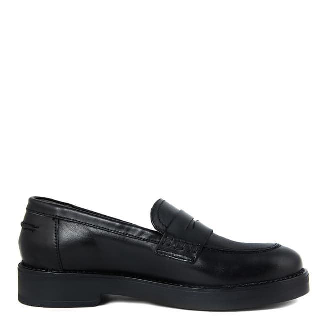 Paola Ferri Black Vit Leather Loafers