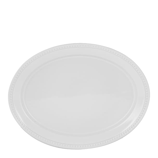 Mason Cash Beaded White Oval Platter, 44cm