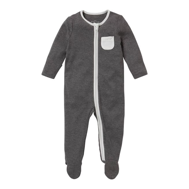 Baby Mori Charcoal Zip Up Sleepsuit
