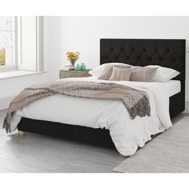 Aspire Furniture Olivier Charcoal Double Kimiyo Linen Ottoman Bed