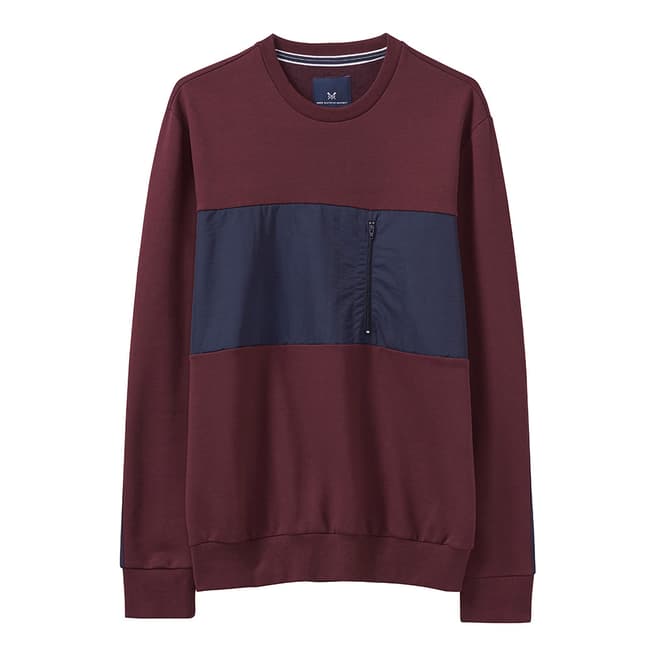 Crew Clothing Red/Navy Cotton Blend Jumper