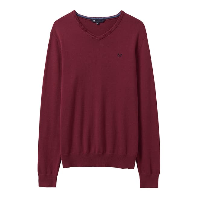 Crew Clothing Red Foxley Cashmere Blend Jumper
