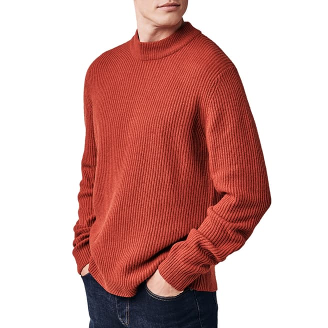 Crew Clothing Red Wool Blend Knitted Jumper