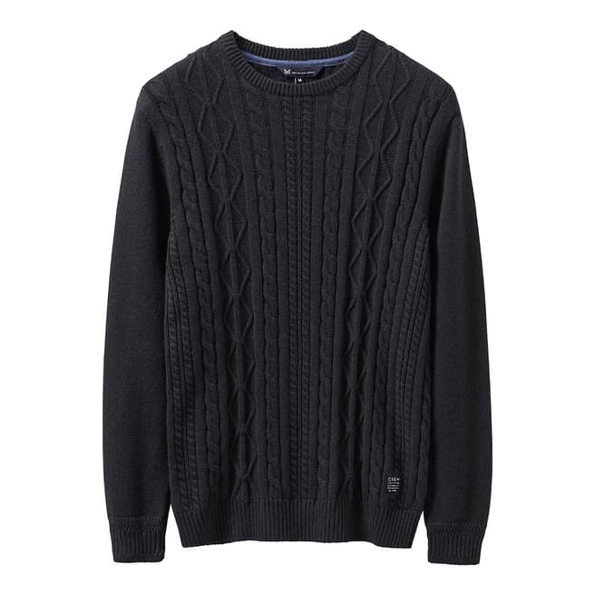 Crew Clothing Charcoal Northam Cable Jumper