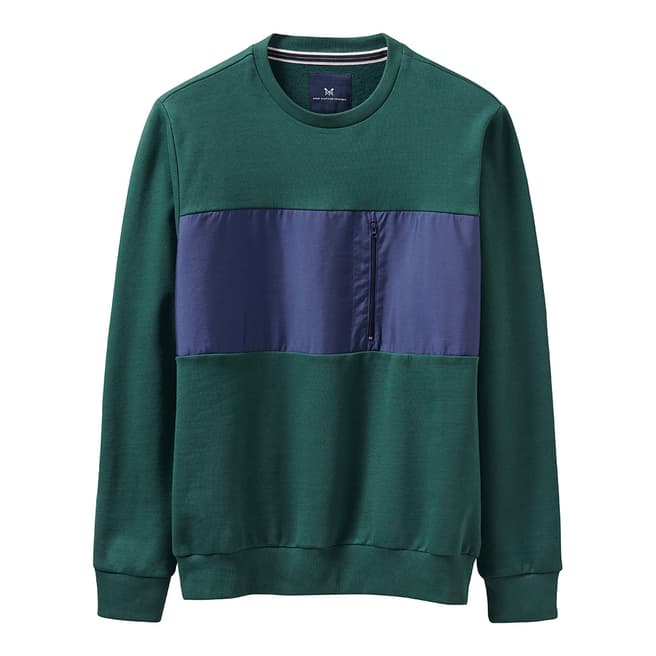 Crew Clothing Green/Blue Colour Block Sweatshirt