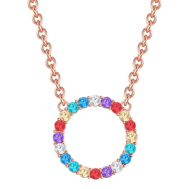 Saint Francis Crystals Multi Coloured Circle Necklace with Swarovski Crystals