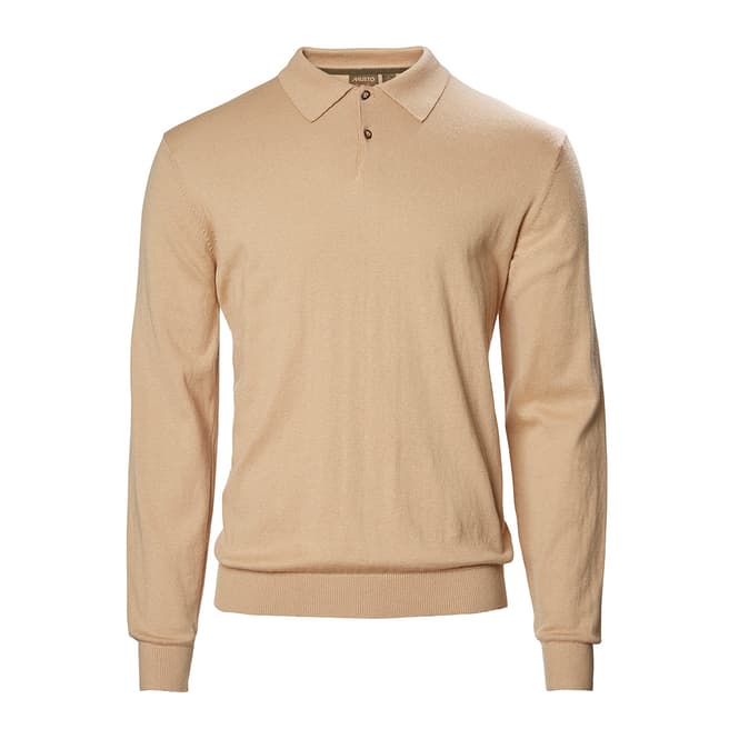 Musto Beige Polo Collar Knit Top