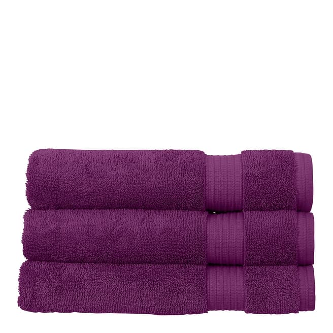 Christy Sanctuary Set of 3 Towel Bale, Damson
