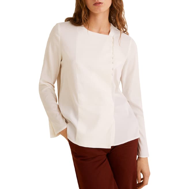 Mango Off White Buttons Detail Blouse
