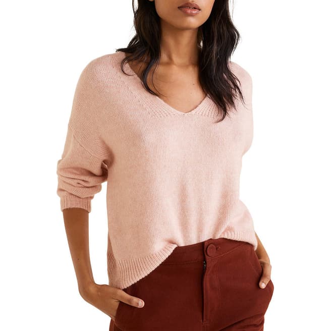 Mango Light Pink Recycled Polyester Sweater