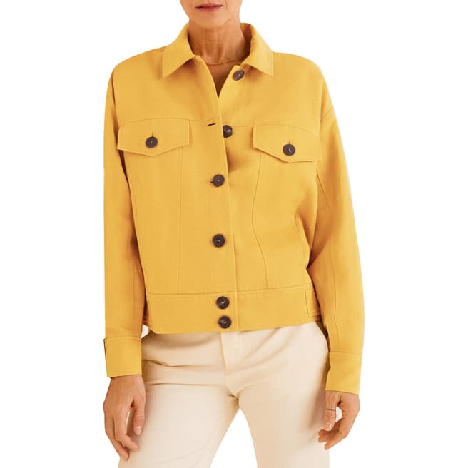Mango Curry Buttons Linen-Blend Jacket
