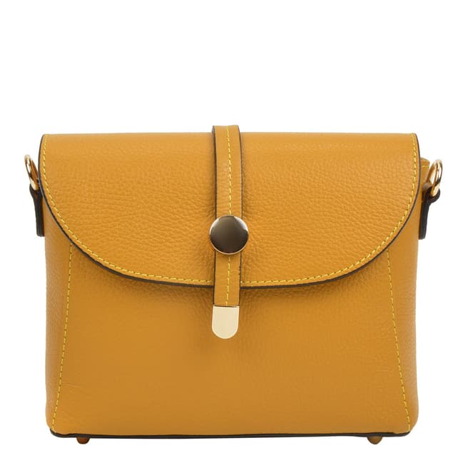 Mangotti Bags Yellow Leather Crossbody Bag