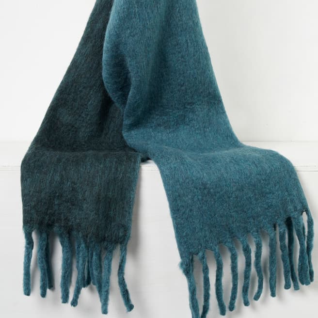French Connection Sycamore Blue Ceri Mohair Scarf