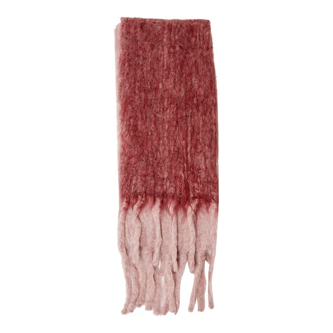French Connection Smokey Orchird Red Ceri Mohair Scarf