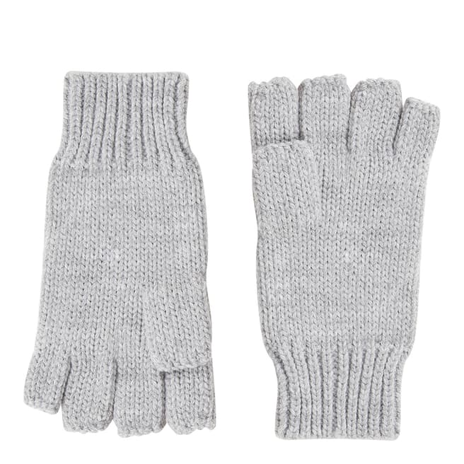 French Connection Light Grey Knitted Fingerless Gloves