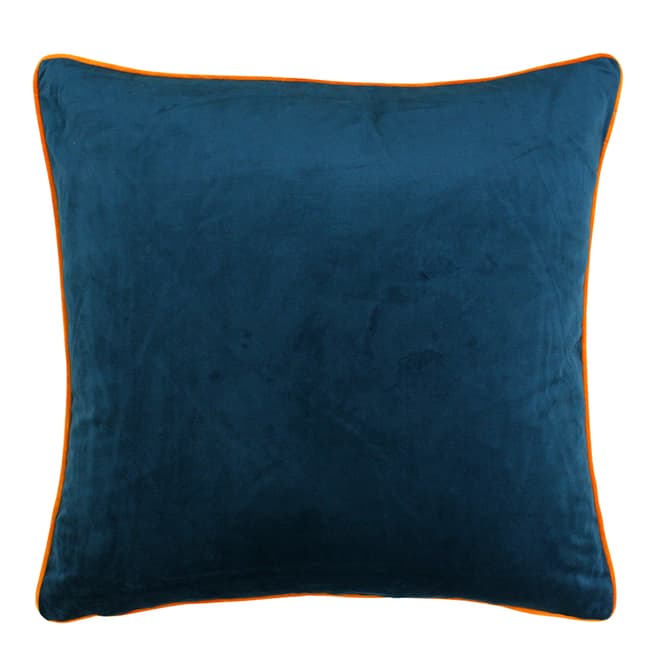 Paoletti Meridian 55x55cm Cushion, Teal/Clementine