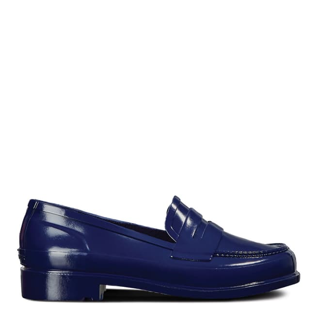 Hunter Navy Gloss Refined Penny Loafers