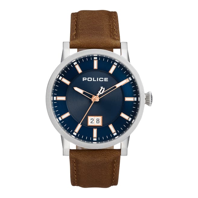 Police Tan Leather Collin Watch
