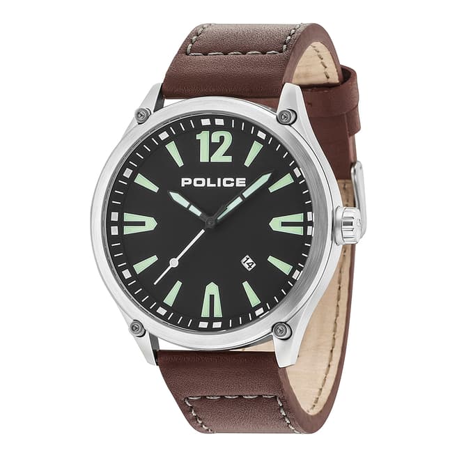 Police Brown Leather Denton Watch