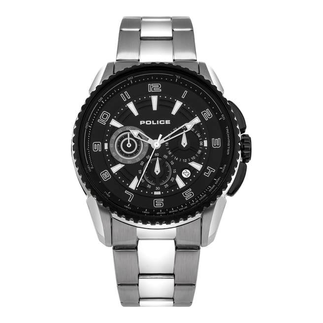 Police Stainless Steel Black Dial Watch