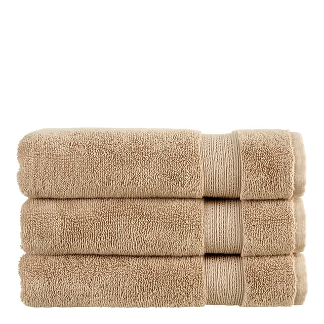 Christy Tempo Pair of Hand Towels, Pebble 