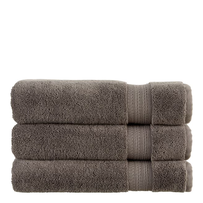 Christy Tempo Pair of Hand Towels, Granite 