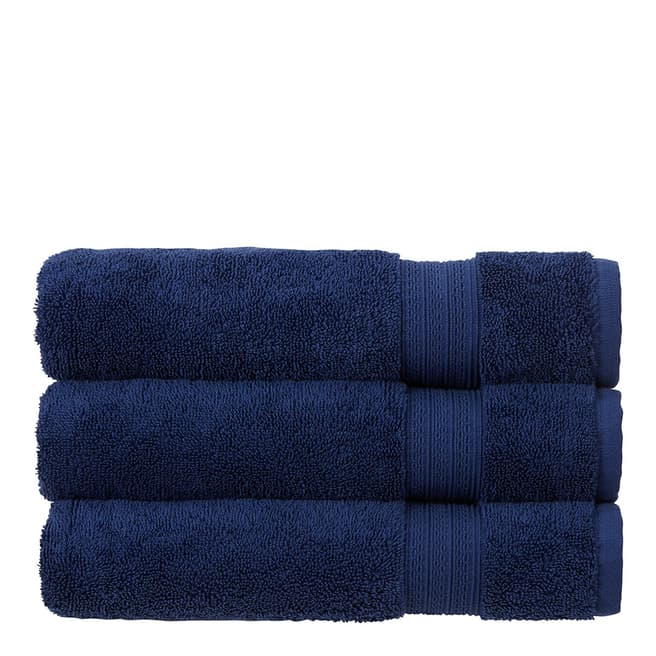Christy Tempo Pair of Hand Towels, Navy 