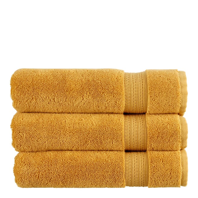 Christy Tempo Pair of Hand Towels, Ochre 