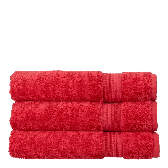 Christy Tempo Pair of Hand Towels, Carmine 