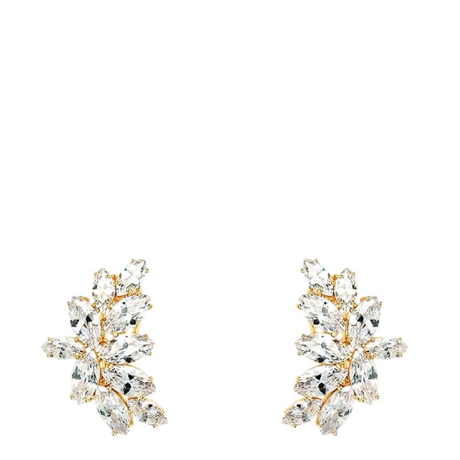 Liv Oliver 18K Gold Plated Multi Marquise Crystal Earrings