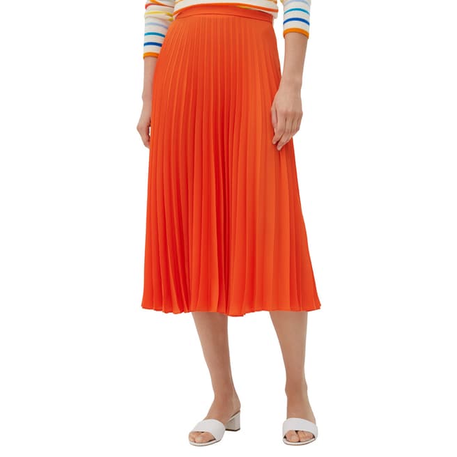 Chinti and Parker True Orange Pleated Skirt