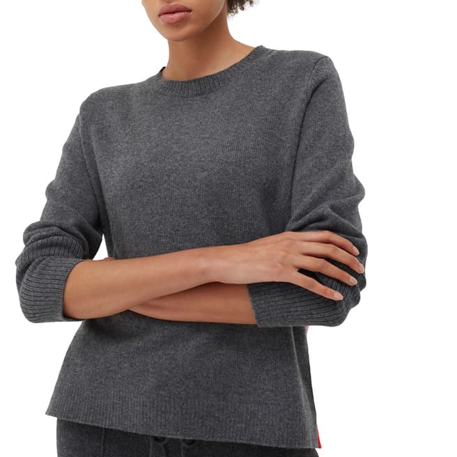 Chinti and Parker Charcoal Cashmere Ribbed Back Sweater