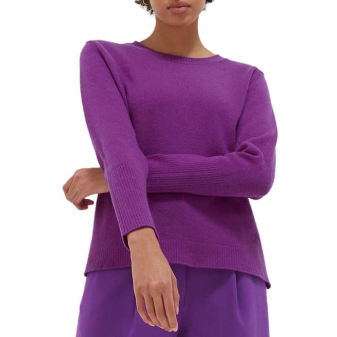 Chinti and Parker Purple Cashmere Ribbed Back Sweater