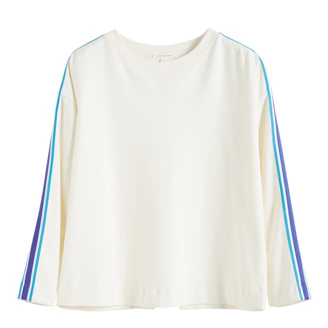 Chinti and Parker Off White Open Back Cotton Sweatshirt