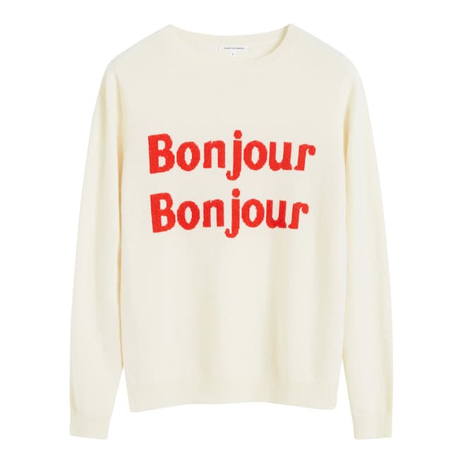 Chinti and Parker Cream Wool/Cashmere Bonjour Sweater