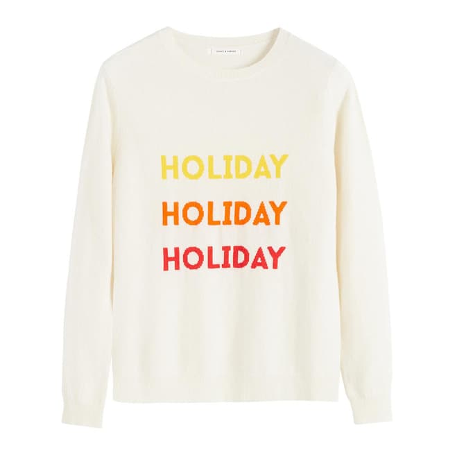 Chinti and Parker Cream Wool/Cashmere Holiday Sweater