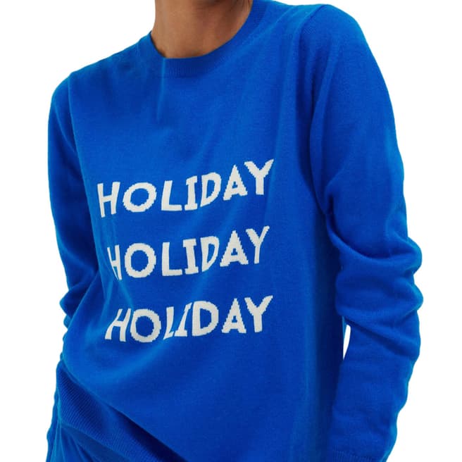Chinti and Parker Royal Blue Wool/Cashmere Holiday Sweater