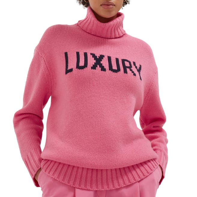 Chinti and Parker Peony/ Black Cashmere Luxury Sweater