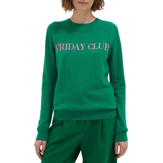 Chinti and Parker Emerald/Peony Wool/Cashmere Blend Sweater