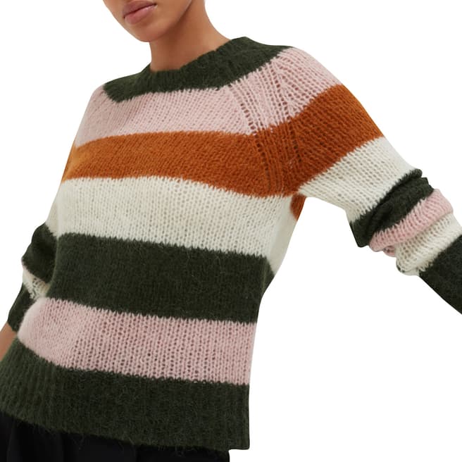 Chinti and Parker Cream/Multi Alpaca Stripe Sweater