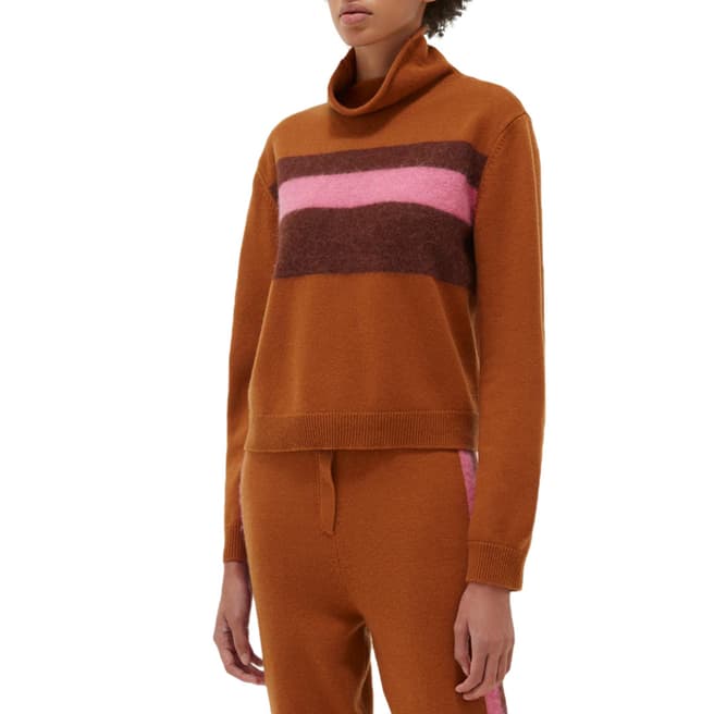 Chinti and Parker Ginger Alpaca Stripe Turtle Neck