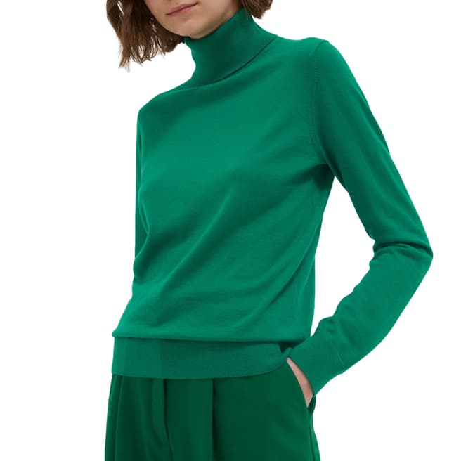 Chinti and Parker Emerald Cashmere Roll Neck Sweater