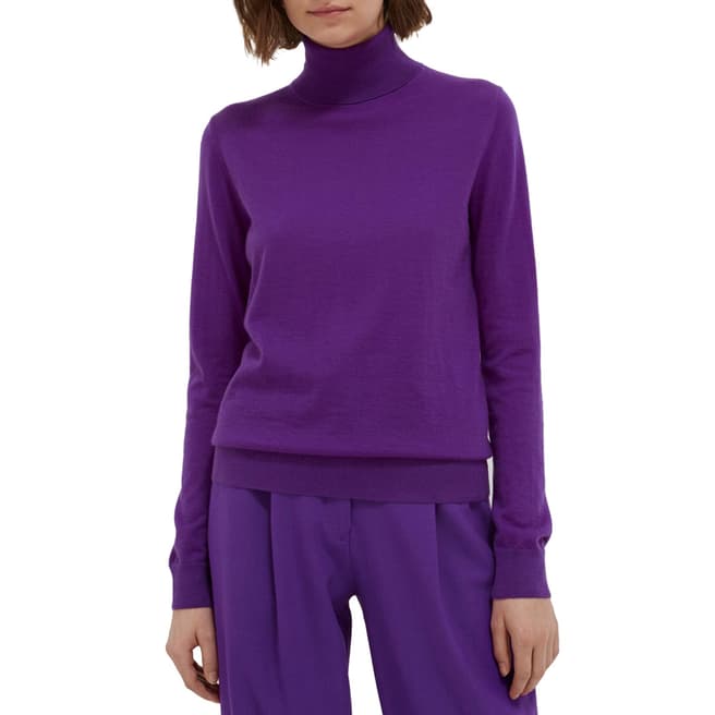 Chinti and Parker Purple Cashmere Roll Neck Sweater