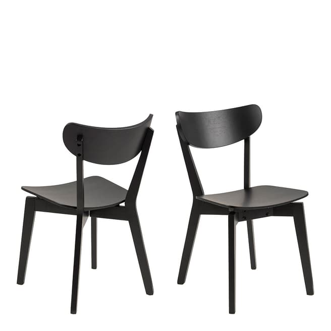 Actona Pair Of Roxby Dining Chairs, Black