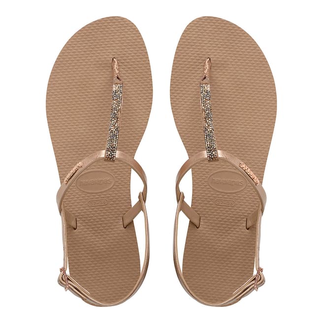 Havaianas Rose Gold You Riviera Crystal Sandals