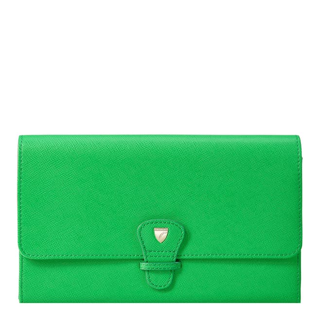 Aspinal of London Bright Green Classic Travel Wallet